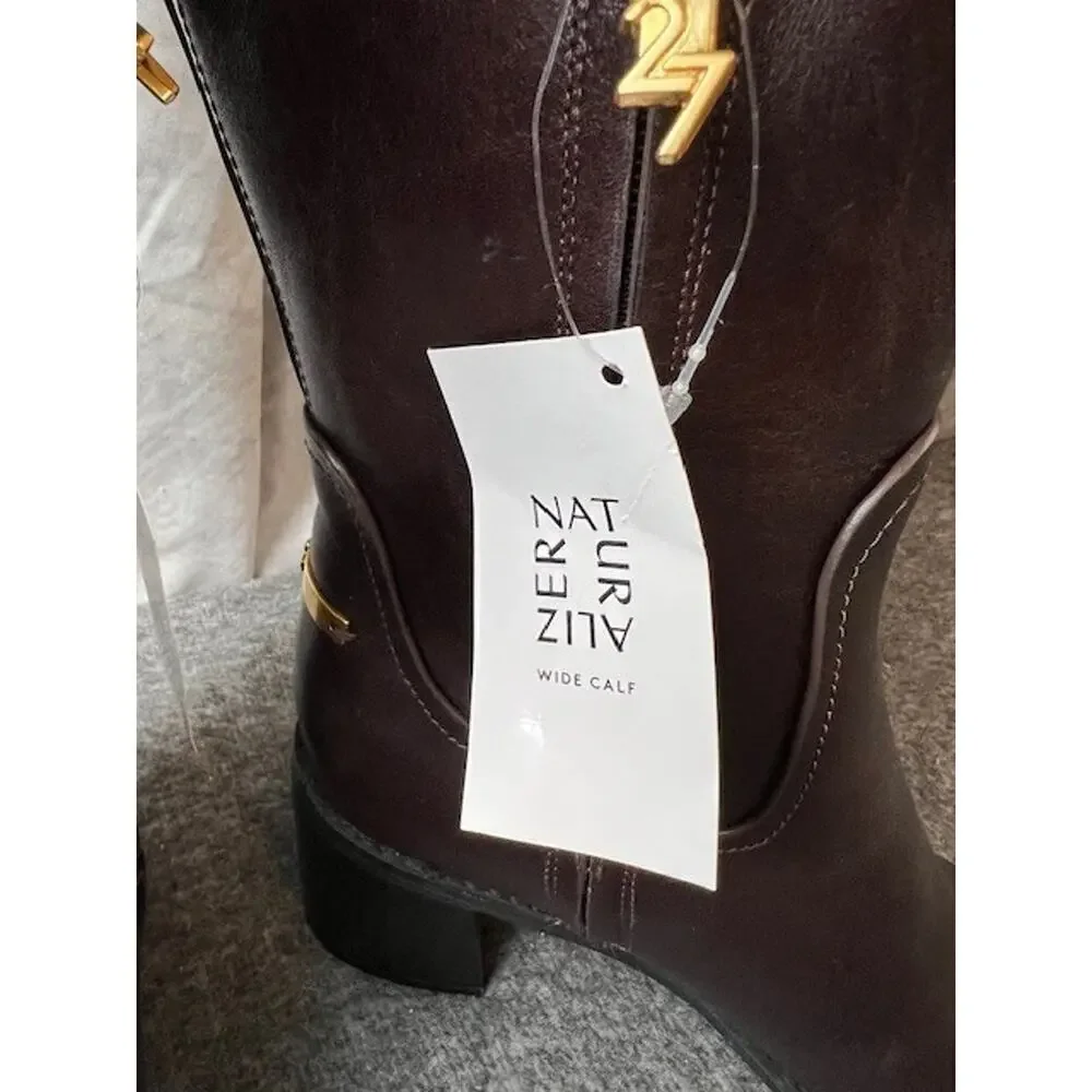 Naturalizer 27 EDIT Edda Dark Brown Leather Wide Calf Knee High Boot. Sz: 7M WC - Picture 8 of 12